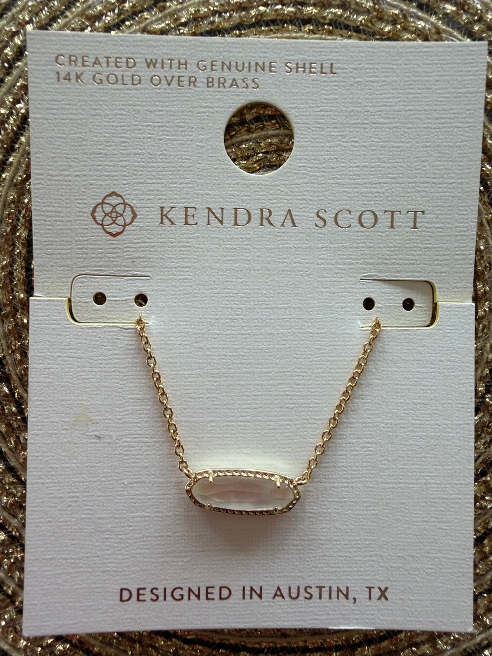 Kendra Scott Eva 14K Gold over brass pendant Necklace pearl